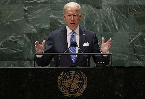 US President Joe Biden addresses the 76th Session of the UN General Assembly on September 21, 2021 in New York. 