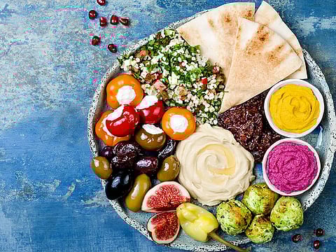 A Lebanese mezze platter 