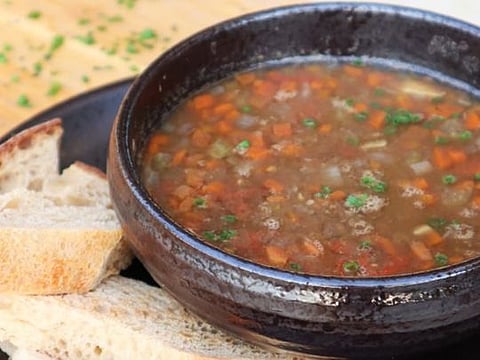 Welcome autumn in Dubai with a warm bowl of green lentil soup 
