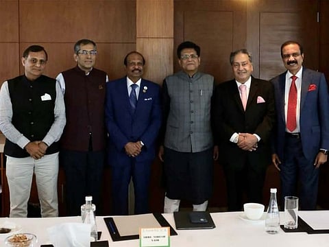 Leading Indian businessmen in the UAE with minister Piyush Goyal 