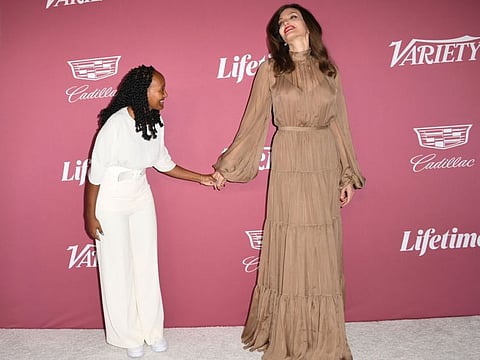 US actress Angelina Jolie and her daughter Zahara Jolie-Pitt .