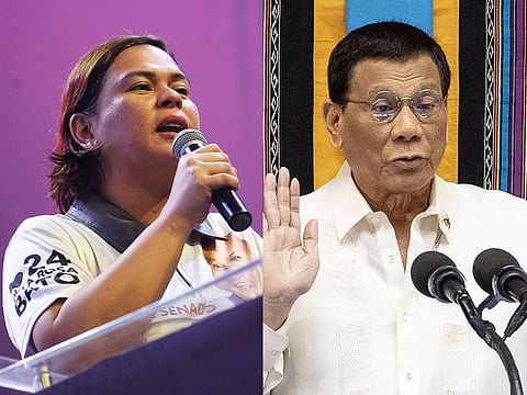File photos of Davao City Mayor Sara Duterte (left) and Philippine President Rodrigo Duterte.