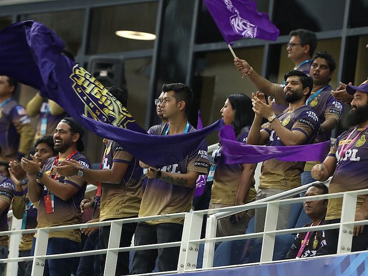 Kolkata Knight Riders fans were out in force in Dubai for their match against Sunrisers Hyderabad
