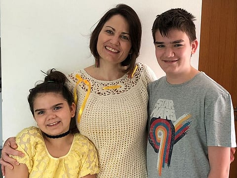 Louisa Burden with her children
