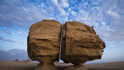 The rock has sparked a debate on social media, with some saying aliens visited the kingdom thousands of years ago, and the accidental exposure of the rock to a space laser bombardment.