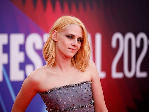 Actress Kristen Stewart arrives at the premiere for "Spencer" during the BFI film festival in London.