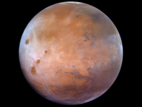 A newly-released picture from UAE's Hope Probe to Mars showing spring in the planet's northern hemisphere 