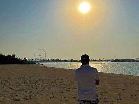 Abhishek Bachchan enjoying the Dubai sunset