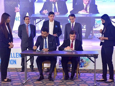 Federal Minister for IT and Telecommunication, Syed Amin Ul Haq, witnesses signing of MoU to establish Centre of Excellence in Animation at University of Karachi.  