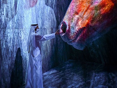 Sheikh Mohammed bin Rashid Al Maktoum touring the Vision Pavilion at Expo 2020 Dubai