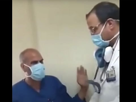 The prime defendant, identified as Dr Amr Khairi (right), also ordered the nurse to kneel down to the dog. The nurse refused and said he would only salute the animal. The footage triggered an outcry in Egypt.