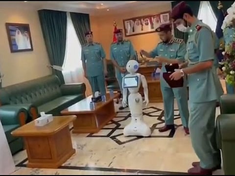 The robotic employee at Umm Al Quwain Police