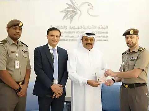 Siddique getting his golden visa.