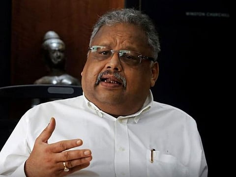 Rakesh Jhunjhunwala speaks during an interview in Mumbai.