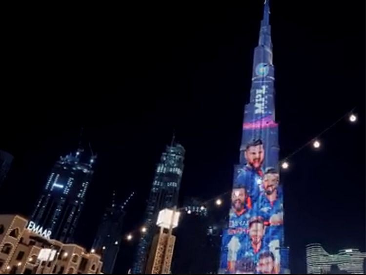 Team India's new jersey displayed at Burj Khalifa