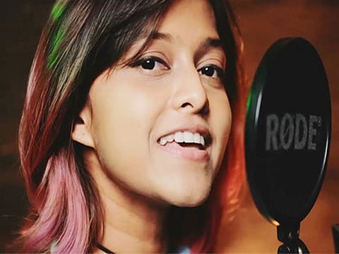 Sri Lankan singer Yohani in a YouTube screengrab of her song ‘Manike Mage Hithe’ 