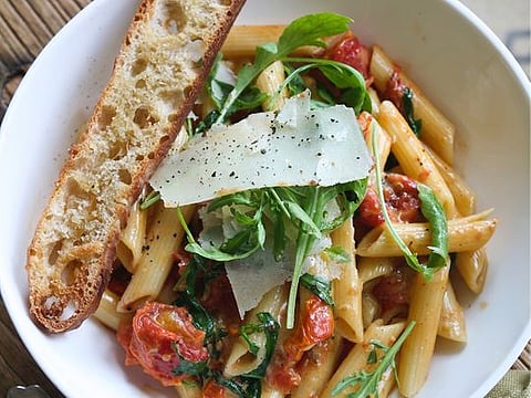 Recipe for Italian mascarpone and roast tomato penne