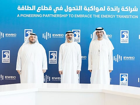 The agreement was signed by Dr Sultan bin Ahmed Al Jaber, Minister of Industry and Advanced Technology and Managing Director and Group CEO of ADNOC, and Mohamed Hassan Alsuwaidi, CEO of ADQ and Chairman of EWEC.