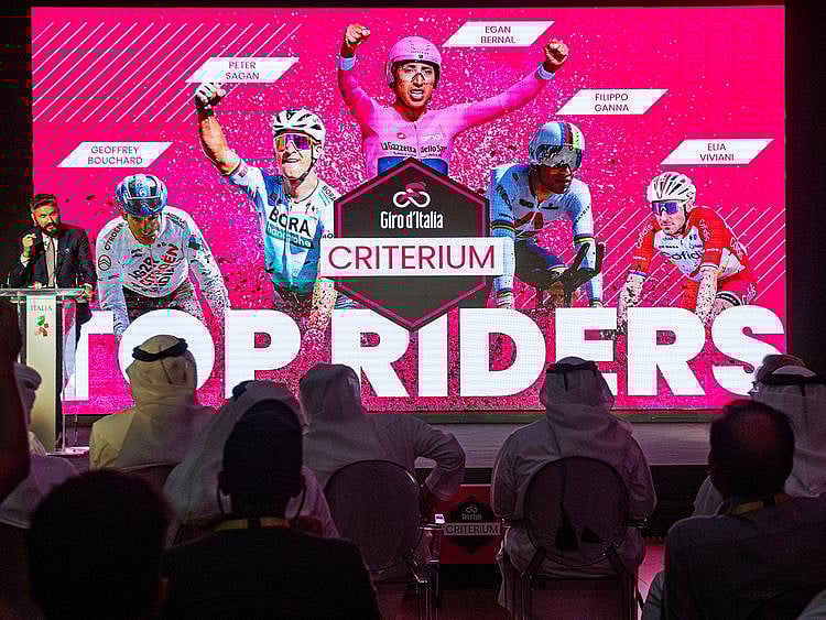 The race at Expo 2020 will see riders take on a criterium circuit in the shape of the Giro d’Italia’s ‘Amore Infinito’ infinity symbol