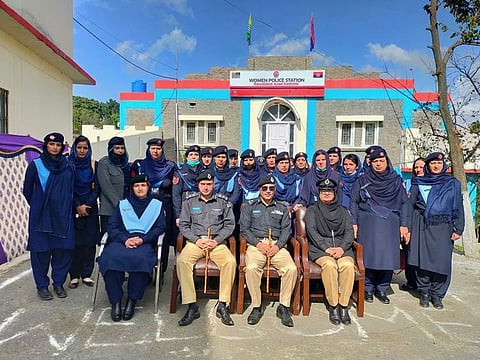First women police station of the region in Rawalakot. 