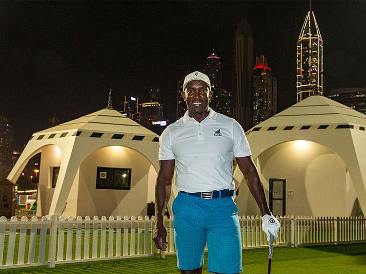 Dwight Yorke can see all the action from the Dubai Moonlight Classic from his window