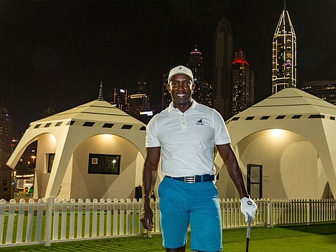 Dwight Yorke can see all the action from the Dubai Moonlight Classic from his window