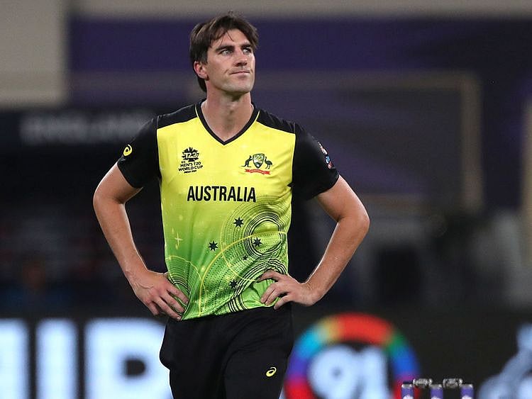 Australia's Pat Cummins looks frustrated against England in Dubai