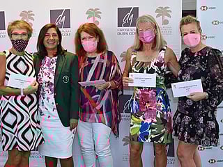 Ladies painting the course pink at Emirates Golf Club