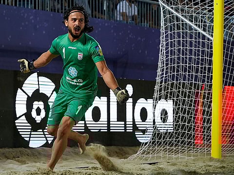 Iran goalkeeper Peyman Hosseini 