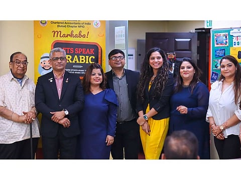 Teena Mewani (third from left), MD & Founder of Level Up Knowledge, with guests at the inauguration