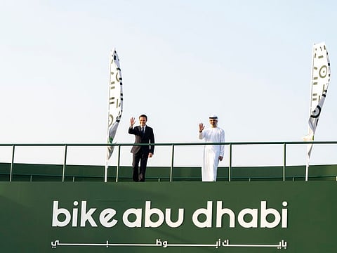 Sheikh Khaled bin Mohamed bin Zayed Al Nahyan received the ‘UCI Bike City’ label for Abu Dhabi from the Union Cycliste Internationale.