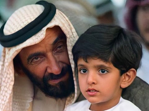 Sheikh Hamdan shared his picture with the late Sheikh Zayed 