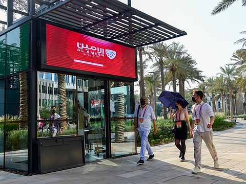 The Al Ameen Service booth at Expo 2020 Dubai.
