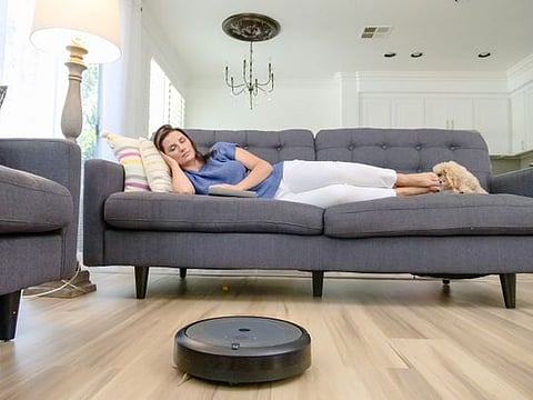 A robot vacuum taking care of cleaning the home (For illustrative purposes only) 