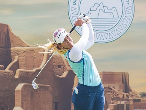 Maha Haddioui was in fine form on the second day of the Aramco Saudi Ladies International presented by Public Investment Fund