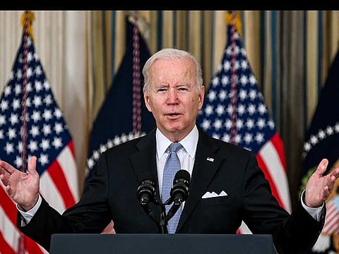 President Joe Biden takes questions from reporters during a news conference at the White House in Washington, Saturday, Nov. 6, 2021. 