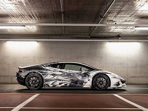 The finger painting is representative of the melding of man and beast.