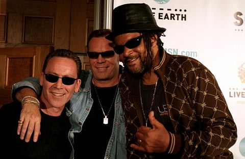 UB40 members (L-R) Robin Campbell, Ali Campbell and Astro in a file photo