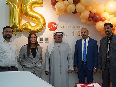 Shanfir Abdurahman, Finance Manager, Superjet Group, Maria Javier, General Manager, Superjet Tours, Rashed Al Maqoodi, Chairman, Superjet Group, Masiuddin Mohammed, Managing Director, Superjet Group and Mohammed Hussain, Visa Manager, Superjet Group