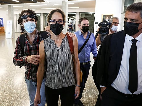 Aya Biran, the maternal aunt of Eitan Biran, a 6-year-old boy, the sole survivor of an Italian cable car disaster and the focus of a cross-border custody battle, arrives to the District court in Tel Aviv, Israel November 11, 2021.