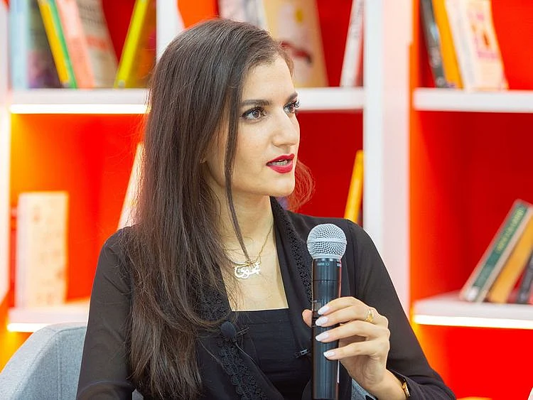 Lebanese-Canadian author and activist Najwa Zebian during her talk at SIBF 2021 at Expo Centre Sharjah