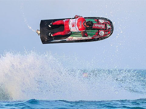 Rashid Al Mulla has become world aquabike champion for a fourth time after a superb display at the Grand Prix of Kuwait.