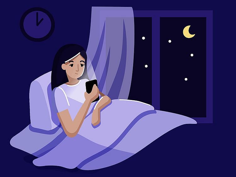 Woman on social media