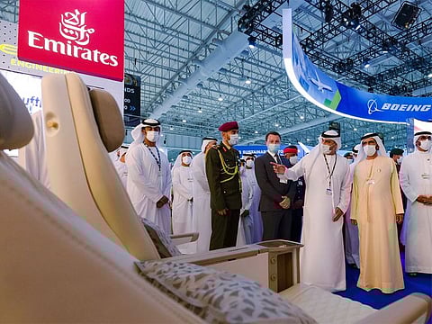 Sheikh Mohammed tours the airshow on Day 2