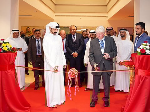 Stanley Johnson, Chairman of the Advisory Board of Global Banking School, GBS, inaugurates their new Dubai campus  in Dubai Knowledge Park – Block 5, in presence of H.E Sheikh Saqer Bin  Mohammed Al Qasimi , Dr Vishwajeet Rana and other dignitaries on November 11