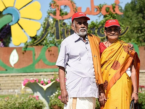 Vijayan and his wife Mohana during his visit to Dubai in January 2018.