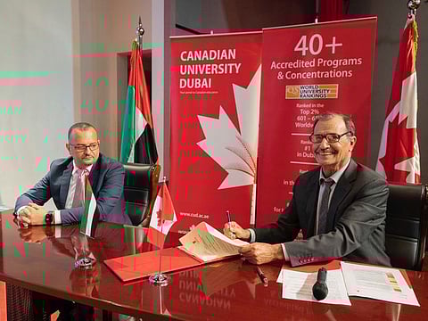 Dr Mohammed Djeddi, Vice President of Academic Affairs and Dr. Sherif Moussa, Dean of Faculty of Engineering, Applied Science and Technology at Canadian University Dubai 