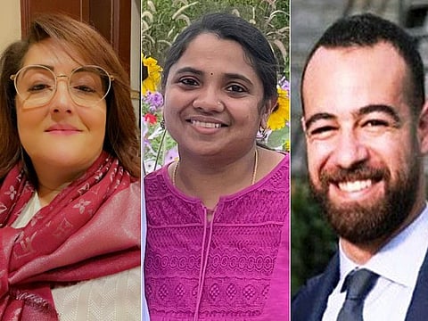 Latest Mahzooz draw winners (from left): Suzane, Vidya and Charbel. They won Dh100,000 each.