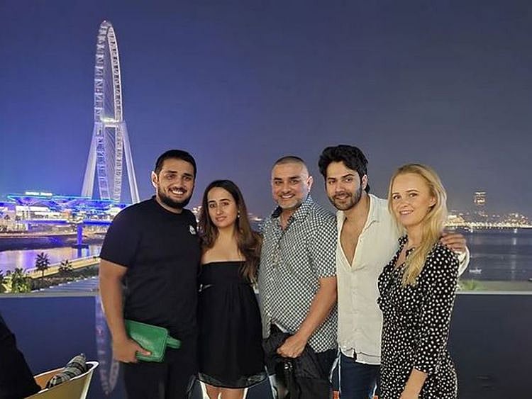 Varun Dhawan and his wife Natasha with their friends