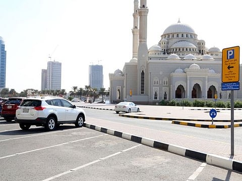 Paid parking zone in Sharjah's Buhaira Corniche area
